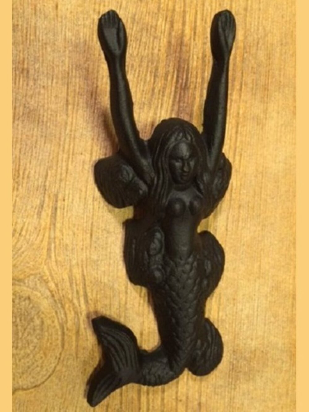 Black Cast Iron Mermaid Indoor Door Stop 2" wide by 10" long 04442
